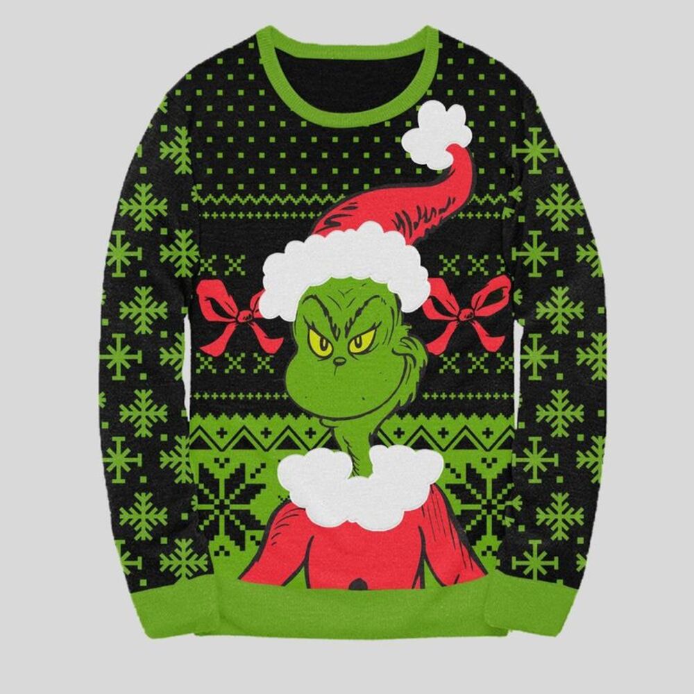 Men's Dr. Seuss The Grinch Sweater - Green/Black L